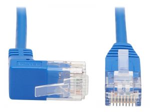 Tripp Lite Up-Angle Cat6 Gigabit Molded Slim UTP Ethernet Cable (RJ45 Right-Angle Up M to RJ45 M), Blue, 5 ft. - patch cable - 1.52 m - blue
