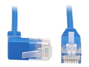 Tripp Lite Up-Angle Cat6 Gigabit Molded Slim UTP Ethernet Cable (RJ45 Right-Angle Up M to RJ45 M), Blue, 20 ft. - patch cable - 6.09 m - blue